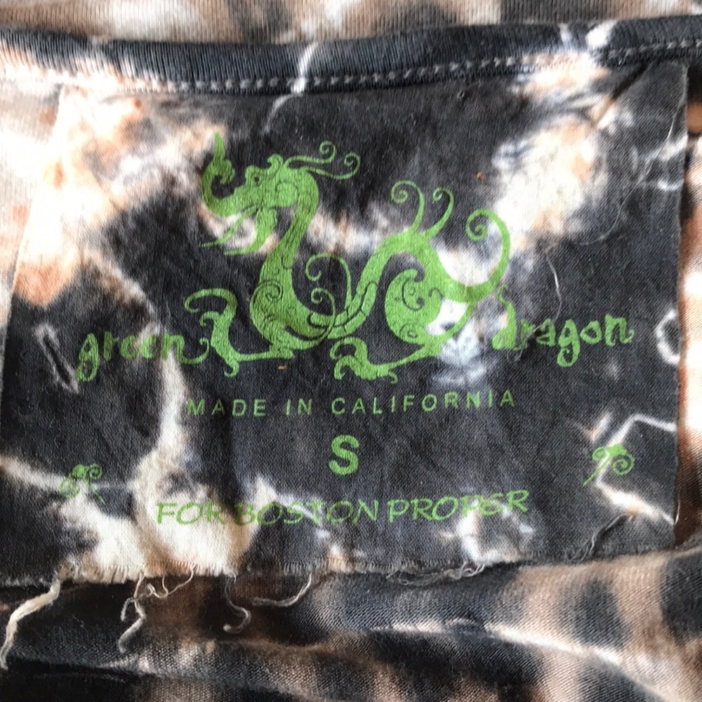 Boston Proper Green Dragon Tied Dyed Top S EUC - Picture 6 of 8